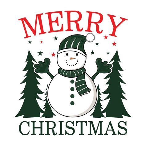 merry christmas with snowman t shirt design 35151849 Vector Art at Vecteezy