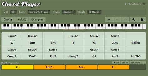 Chord Player | Practice space, Players, Play online