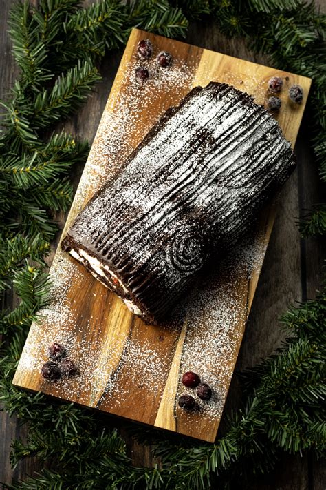 Easy Chocolate Yule Log Cake - Feeding Your Fam