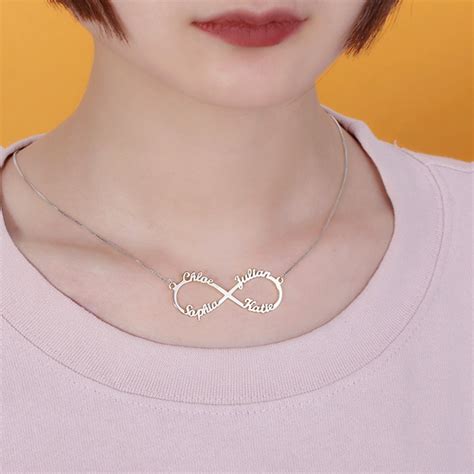 Sterling Silver Infinity Symbol Necklace 4 Names - GetNameNecklace