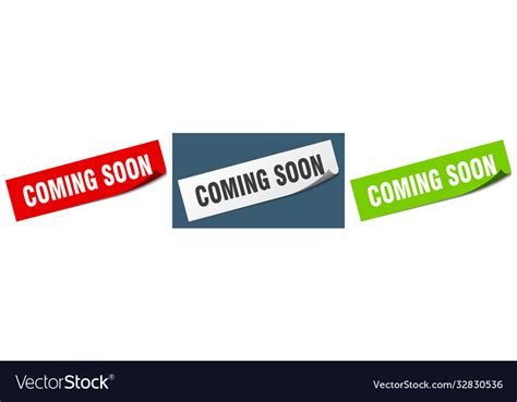 Coming soon paper peeler sign set Royalty Free Vector Image