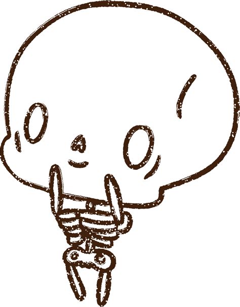 Cute Skeleton Charcoal Drawing 12261490 Vector Art at Vecteezy