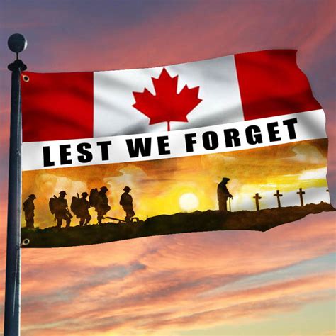 Lest We Forget Canada Flag Honor Fallen Soldiers Remembrance Day Patri ...