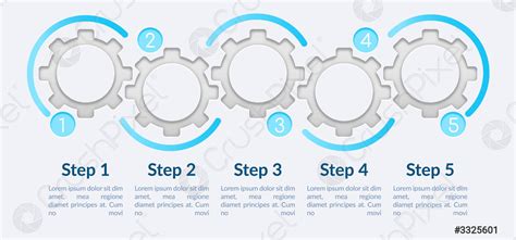 Simple circle steps vector infographic template - stock vector | Crushpixel