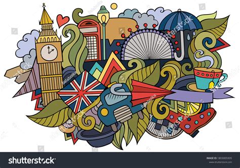 London Hand Drawn Cartoon Doodles Illustration Stock Vector (Royalty Free) 1803005905 | Shutterstock