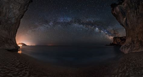 Landscape photo of water and starry sky, landscape, nature, starry ...