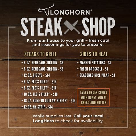 Longhorn Steakhouse Menu And Prices Printable