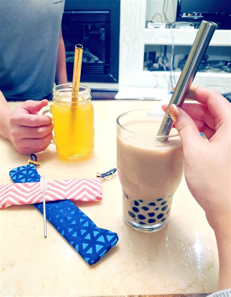 Reusable Bubble Tea Straws: Choose Glass or Stainless Steel | Etsy