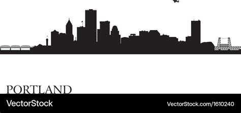 Portland city skyline silhouette background Vector Image