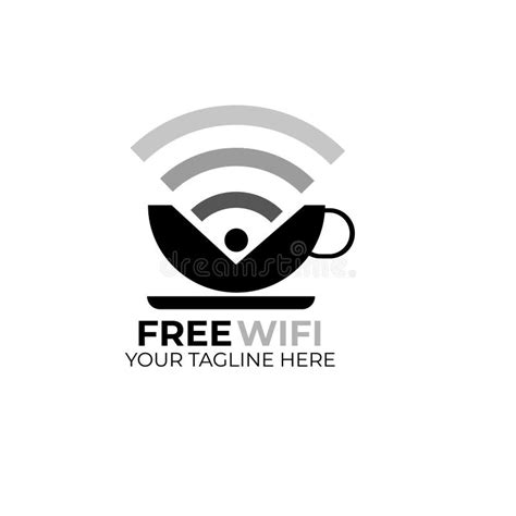 Internet Cafe Logo Template. Free Wifi Area Vector Design Stock Illustration - Illustration of ...