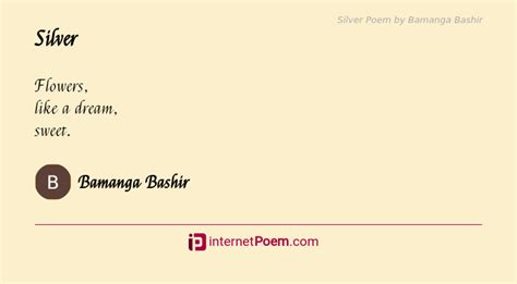 Silver Poem by Bamanga Bashir