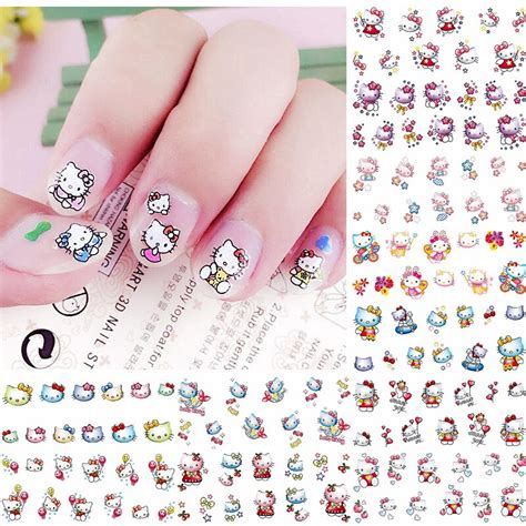 Aliexpress.com : Buy 12 Sheets Hello Kitty Nail Art Decorations Sticker Cartoon Water Decals ...