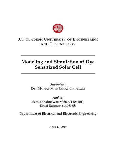 Modelling and Simulation | PDF | Solar Cell | Photovoltaics