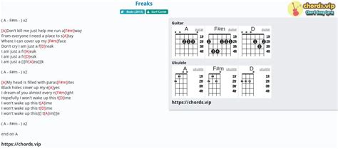 Chord: Freaks - tab, song lyric, sheet, guitar, ukulele | chords.vip