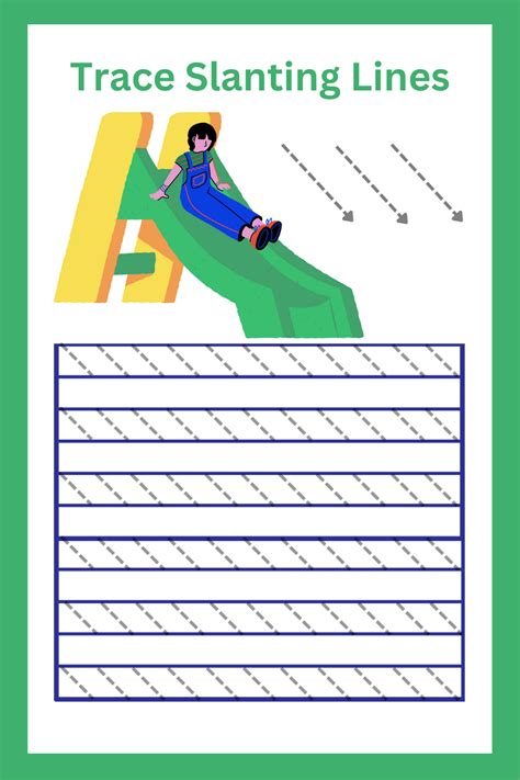 Slanting Lines Worksheets | Activité maternelle, Maternelle, Activité