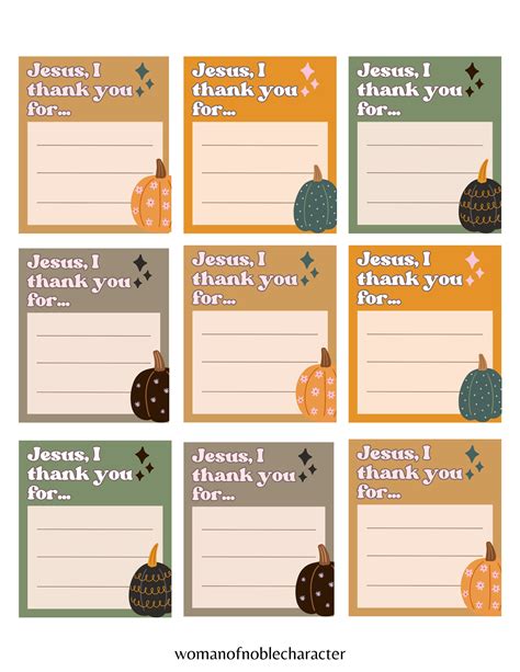 Christian Thanksgiving Gratitude Cards For Kids – Woman of Noble Character Shop