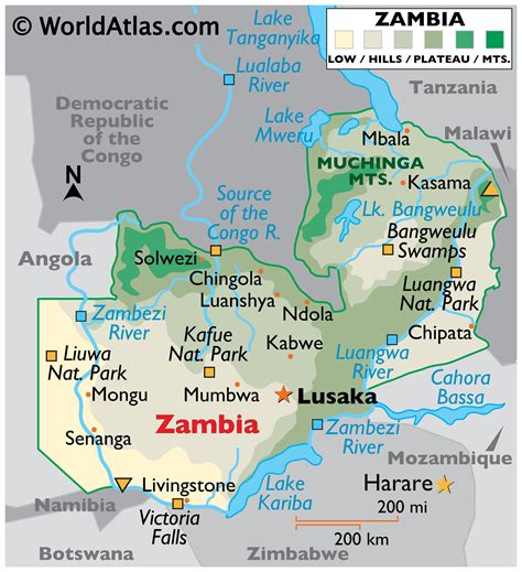 Zambia Large Color Map