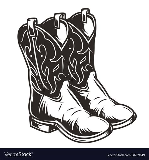 Vintage cowboy boots concept Royalty Free Vector Image