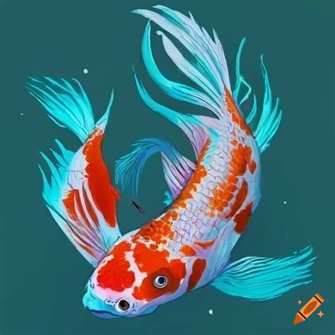 Colorful drawing of a koi fish