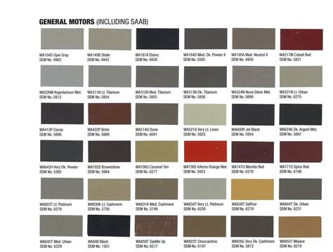 Interior Upholstery Paint GM - Chevrolet 2013 – 66 Auto Color