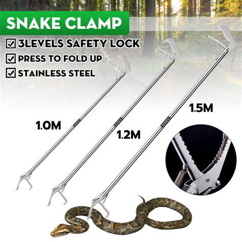 1.5M/1.2M Snake Clamp Catcher Stainless Steel Snake Tongs Clamp ...