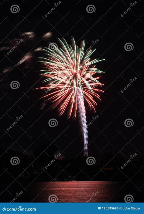 Canada Day Fireworks stock image. Image of lights, celebration - 120595683