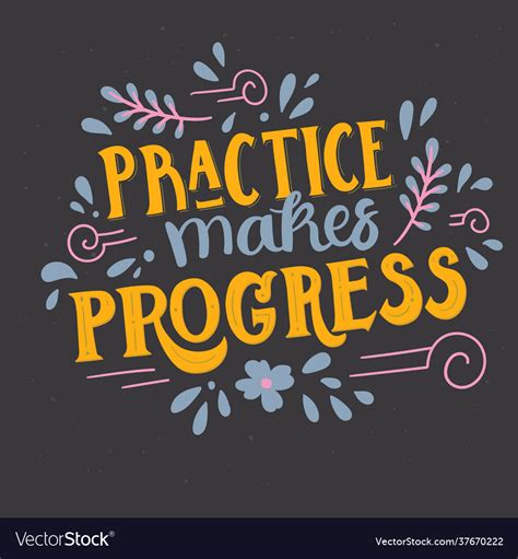 Practice makes progress Royalty Free Vector Image