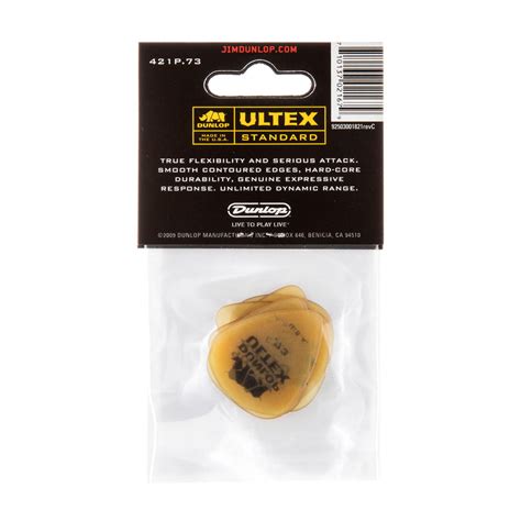 Dunlop .73 Yellow Ultex Standard Picks 6 Pack