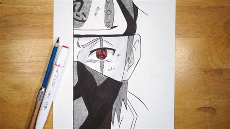 Drawing KAKASHI HATAKE [Mangekyou Sharingan Eyes] - Half Face Drawing ...