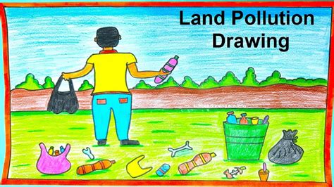 Land Pollution Drawing For Kids