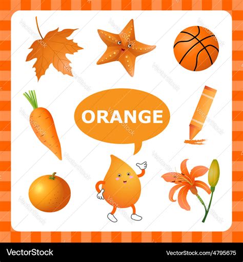 Learning orange color Royalty Free Vector Image