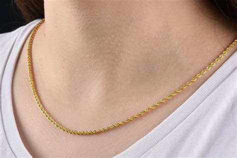 Thin Gold Rope Chain for Women 14K Yellow Gold Rope Chain | Etsy | Thick gold chain, 14k gold ...