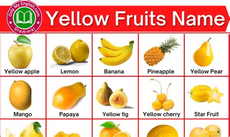 30+ Yellow Colour Fruits Name with Image » Onlymyenglish.com