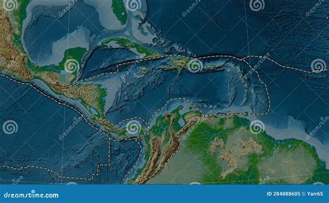 Near Caribbean Plate. Boundaries. Physical Map Stock Illustration ...