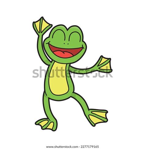 Cartoon Style Vector Art Smiling Frog Stock Vector (Royalty Free ...