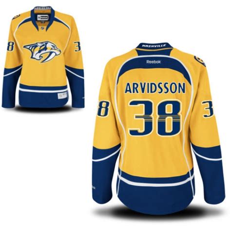 Nashville Predators Viktor Arvidsson Official Gold Reebok Authentic ...