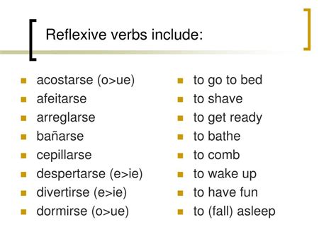 PPT - Reflexive Verbs PowerPoint Presentation, free download - ID:5155638