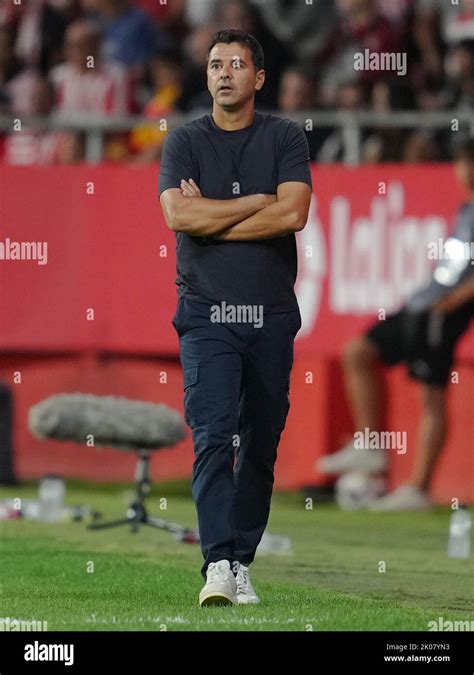 Girona FC head coach Michel Sanchez during the La Liga match between ...