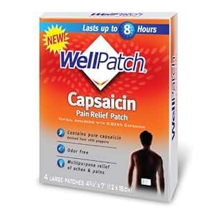 Amazon.com: WellPatch Capsaicin Pain Relief Pads, Large, 4-Count Boxes ...