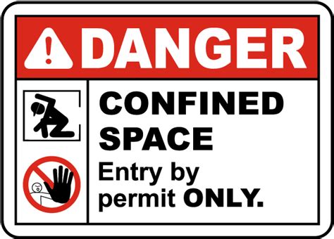 Confined Space Entry By Permit Only Sign E1375 - by SafetySign.com