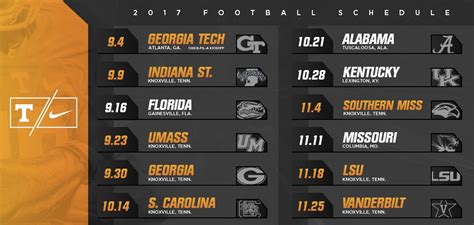 Tennessee Football on Twitter: "The schedule is set for #Team121 🍊🍊🍊🏈…