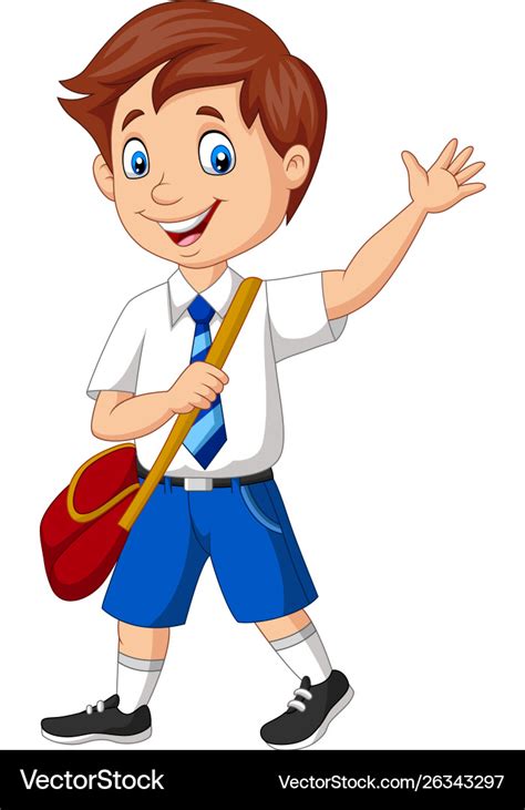 Boy In School Uniform Cartoon