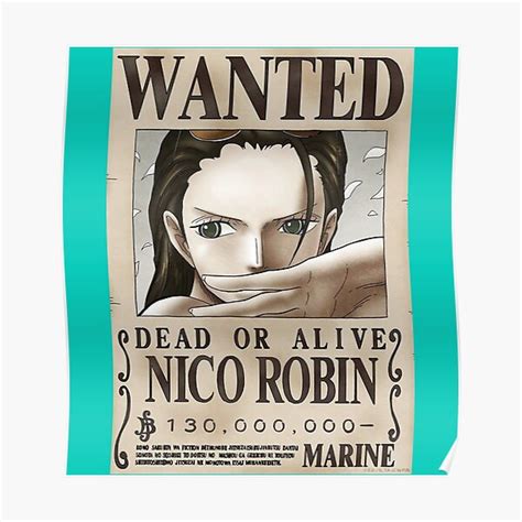 "Nico Robin Wanted Poster" Poster for Sale by ChesleMertz | Redbubble