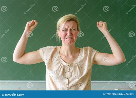 Angry Frustrated School Teacher Throwing a Tantrum Stock Photo - Image of chalkboard, look ...