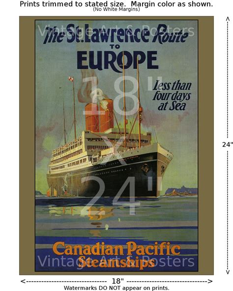 Steamship Travel Poster Print The St. Lawrence Route | Etsy