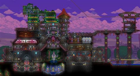 My Pre-hardmode castle home. : Terraria | Castle home, Terraria house design, Terrarium