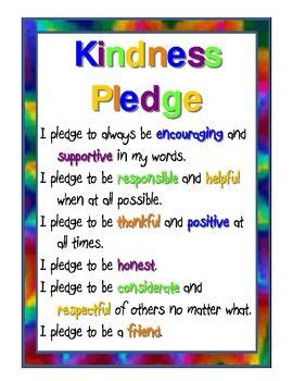 Kindness Pledge | Teaching kindness, Kindness activities, Kindness ...