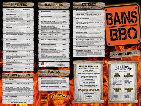 Bains BBQ menu in Sarnia, Ontario, Canada