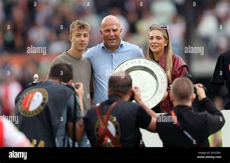 Feyenoord manager Arne Slot with his family following the Dutch ...