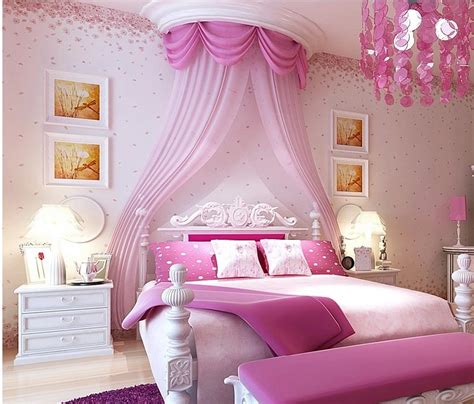 Modern style small floral wallpaper romantic pink cherry bedroom ...